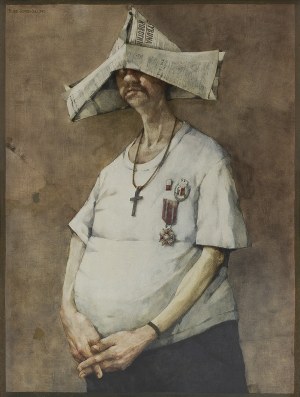 Jerzy Duda-Gracz ( 1941 - 2004), Autoportret ( Ora et colabora ) 1982/2021