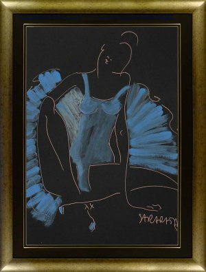 Joanna Sarapata, Portret tancerki w błękitnej sukience, 2021