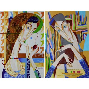 Neli Lukashyk, Agatha and the Flowers of August (diptych), 2021