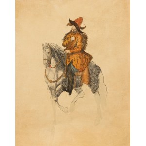 TATAR ON HORSE, 19th century.