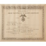 HONORARY LEGION of the 5th class, model 1870, with an award certificate