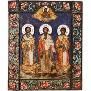IICON, Heiliger Gregor von NAZJAN, BAZIL DER GROSSE, Johannes Chrysostomus, Russland, Moskau, Iwan Filipowitsch Tarabrow, 1893-1913