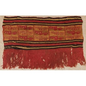 DECORATED Woven Fabric in Cats, Peru.