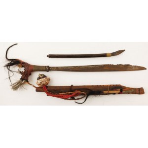 Meč MANDAU DAJAKS, Borneo, Kalimantan, 20. století.