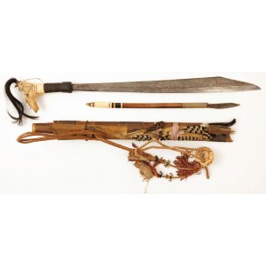 MANDAU DAJAKS-Schwert, Borneo, Kalimantan, 20. Jahrhundert.
