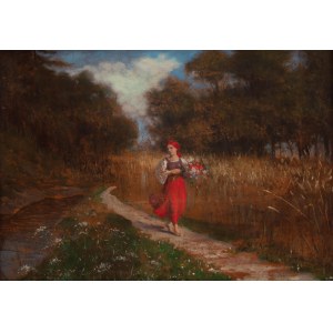 Leonard Stroynowski (1858-1935), Girl on the Road