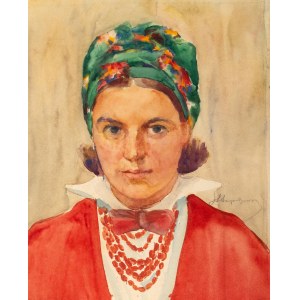 Aleksander Augustynowicz (1865 Iskrzynia - 1944 Warsaw), Portrait of a girl