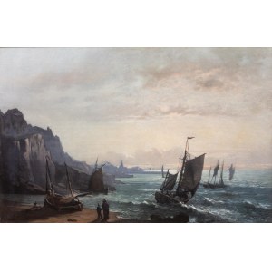 Hippolite Fauvel (1835 Amiens - ?), Rybárske lode v Granville