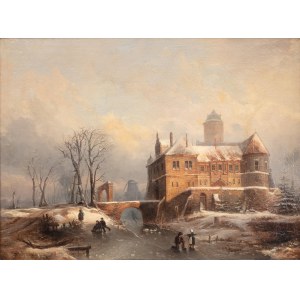 Francois Stroobant (przypisywany) (1819 Bruksela - 1916 Bruksela), Przy zamku