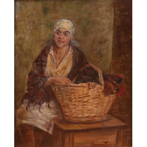 Maurycy Trębacz (1861 Warsaw - 1941 Lodz), Woman with a basket