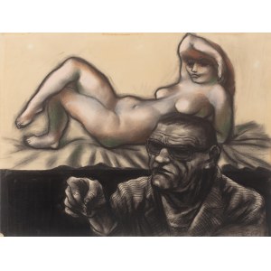 Adam Hoffman (1918-2001), Nude with a man, 1968.