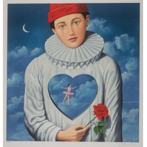 Rafał Olbinski (b. 1943 Kielce), Pierrot in Love