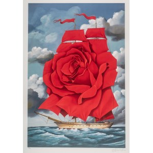 Rafał Olbinski (b. 1943 Kielce), Red Rose Ship