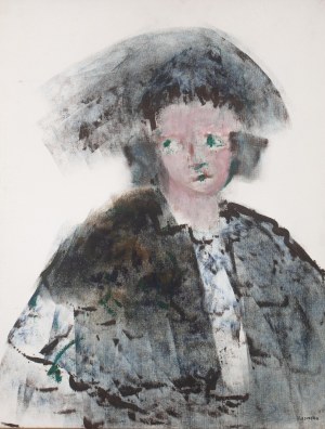 Jadwiga Lesiecka (1921 Warszawa-2015 Sopot), Portret na białym tle