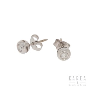 Earrings-studded with diamonds, Italy?, contemporary