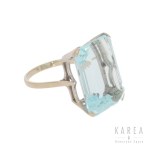 Ring with aquamarine, 2nd half of 20th century.