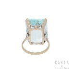 Ring with aquamarine, 2nd half of 20th century.