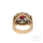 Ring with ruby, France l. 1940s-50s.