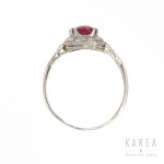 Ring with ruby, 1930s.