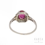 Ring with ruby, 1930s.