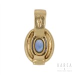 Pendant with sapphire and diamonds, contemporary