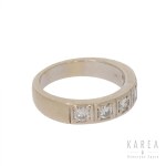 Obrączka tzw. half-eternity ring, XX w.