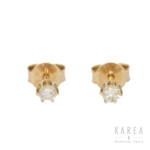 Diamond stud earrings, 20th century.