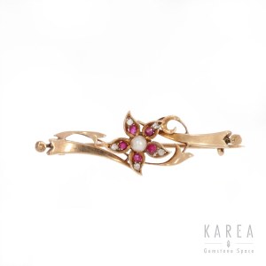 Brooch in the form of a flower branch, late 19th century, Art Nouveau