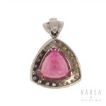 Pendant with rubellite and diamonds, contemporary