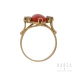 Ring with coral, 20th century.