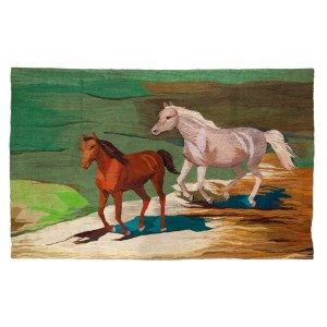 Wandteppich 'Pferde' - Barbara PODKAŃSKA (1945-2019)