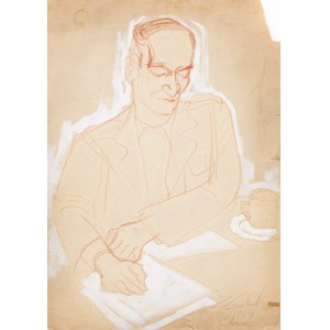 Zdzisław LACHUR (1920 - 2007), Mężczyzna nad kartką papieru, 1954