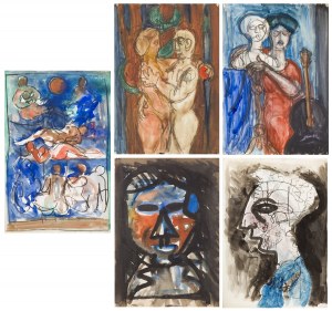 Włodzimierz SAWULAK (1906 - 1980), Kompozycja figuralna - zestaw 5 prac