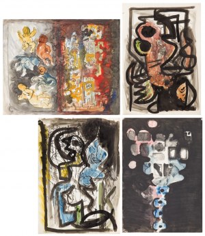 Włodzimierz SAWULAK (1906 - 1980), Kompozycje figuralne i abstrakcyjna - zestaw 4 prac