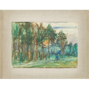 Włodzimierz SAWULAK (1906 - 1980), Wald bei Sonnenuntergang