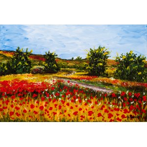 Mariola Kedzierska, Landscape with poppies, 2021