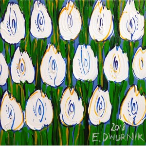Edward Dwurnik, Biele tulipány, 2018