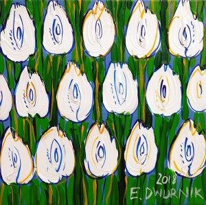 Edward Dwurnik, Tulipany białe, 2018