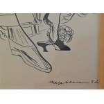 Maja Berezowska, Szczeniś z Beatką u Dziaduszyckiego, Ilustracja do powieści Magdaleny Samozwaniec Błękitna krew, 1954