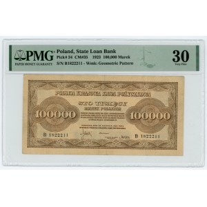 100.000 Polnische Mark 1923 - Serie B - PMG 30