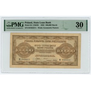 100.000 marek polskich 1923 - seria B - PMG 30