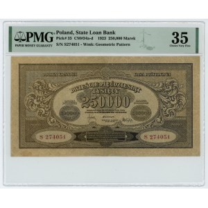 250,000 Polish marks 1923 - S series - PMG 35