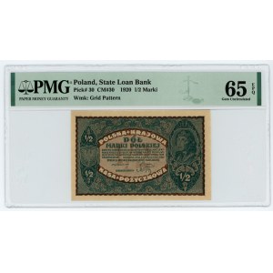 1/2 marki polskiej 1920 - PMG 65 EPQ