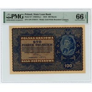 100 marek polskich 1919 - IJ serja N - PMG 66 EPQ