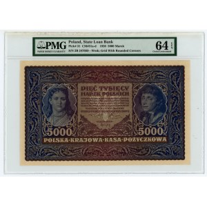 5 000 marek polskich 1920 - II serja B - PMG 64 EPQ
