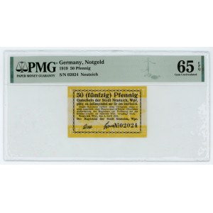 NEW STAW - 50 pfennig 1919 - PMG 65 EPQ