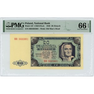 20 gold 1948 - HR series - PMG 66 EPQ
