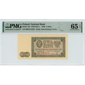 2 złote 1948 - seria BR - PMG 65 EPQ