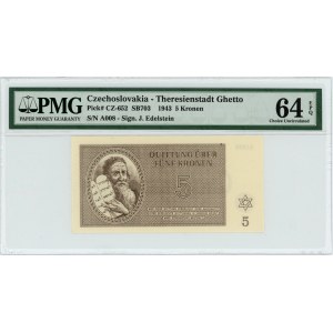 Czechosłowacja (Getto Terezin) - 5 koron 1943 - PMG 64 EPQ