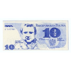 Solidarność, cegiełka 10 złotych 1976 - Michnik - Kukla43 typ26